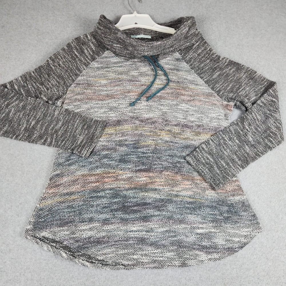 Maurices Pullover Womens XL Gray Cowl Neck Long Sleeve Curved Hem Pullover